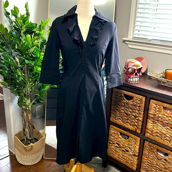 RW & CO Dress - little black dress with ruffle collar - Picture 1 of 6